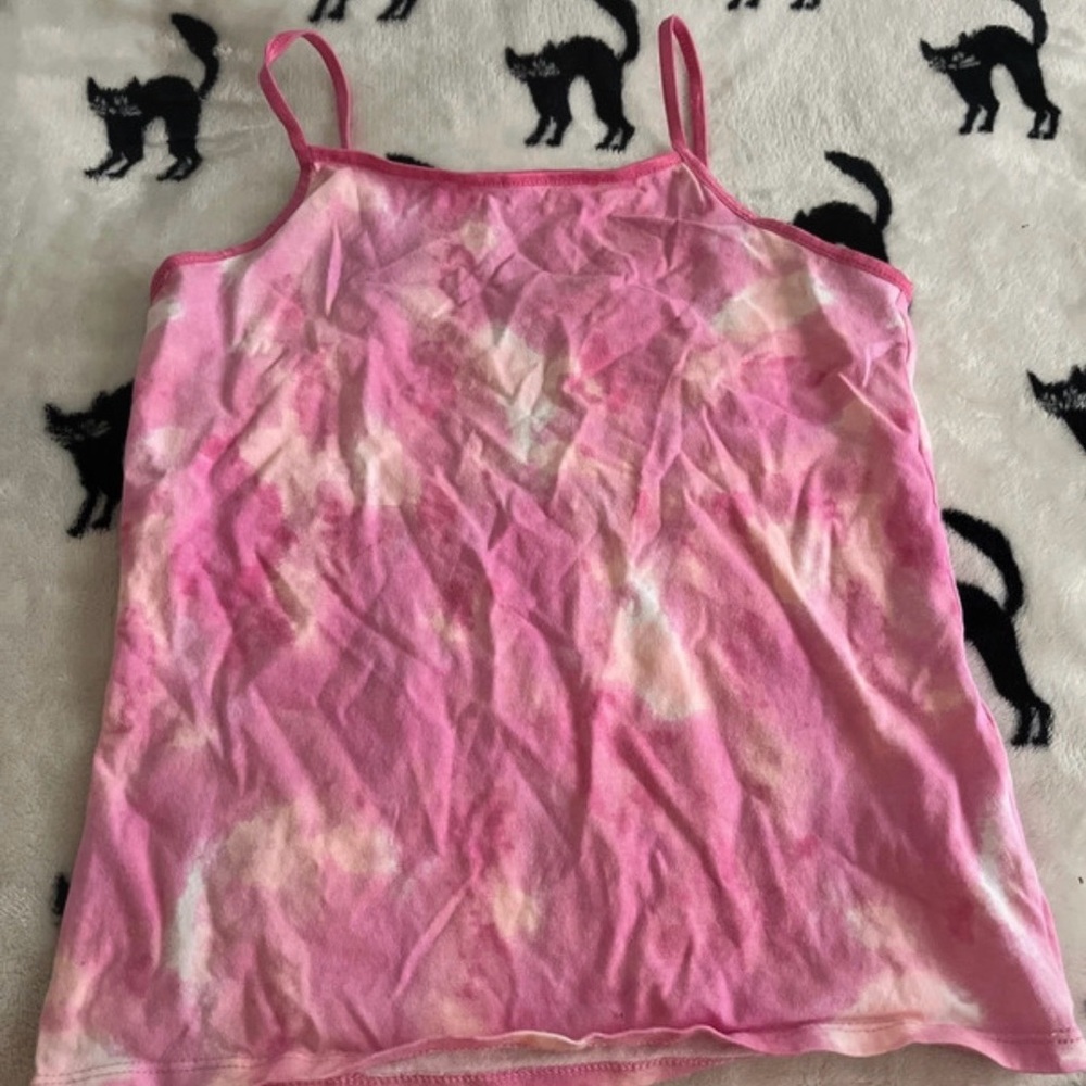 Wonder Nation Pink and White Tie-Dye Camisole
